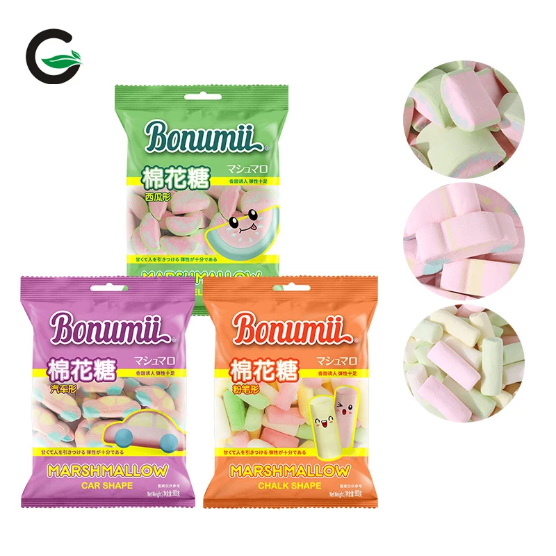 Wholesale snacks Best Price Cute Marshmallows  filled marshmallows sweet cotton Candy 80g