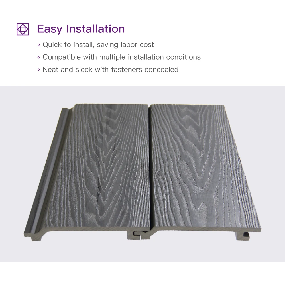 Co-extruded  Exterior Outdoor Wall Wpc Fluted Cladding Panel