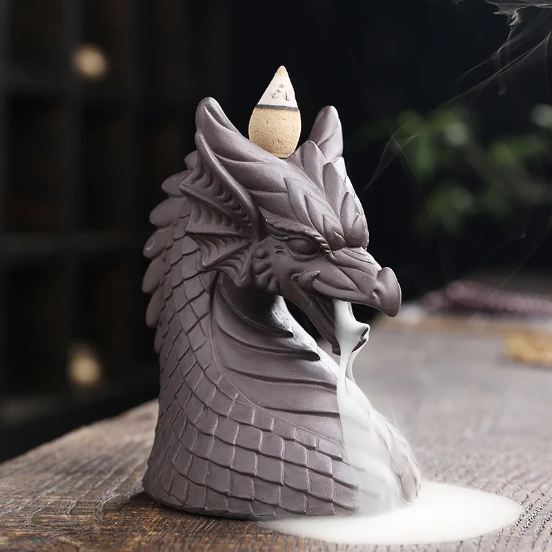 Creative European and American home furnishings purple sand wings leading waterfall backflow incense burner