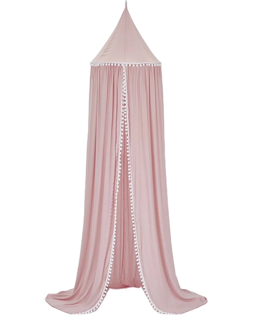 PLHMIA-Baby Bed Canopy Curtain Round Top Dome Hanging Mosquito Net Cover For Bedding Room