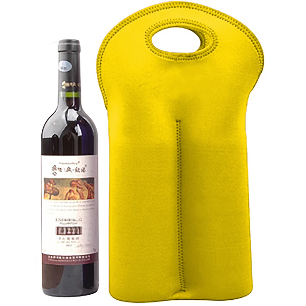 Custom Wholesales LOGO Print Soft Insulated Black Neoprene Bag Outdoor Lunch Tote Cooler Bag Neoprene Wine Bag For Wine Bottles