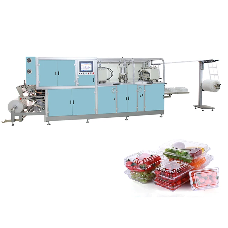 full automatic plastic clamshell fruit box thermoforming machine