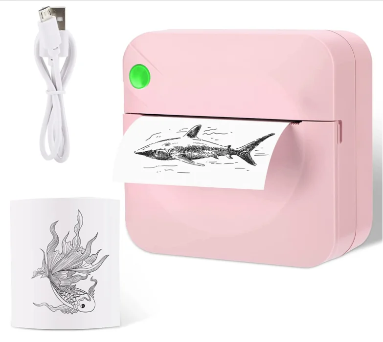 Mini Printer Inkless Thermal Portable Printer 1200mah Battery Wireless Blue Tooth Handheld Photo Sticker Label Receipt Printer