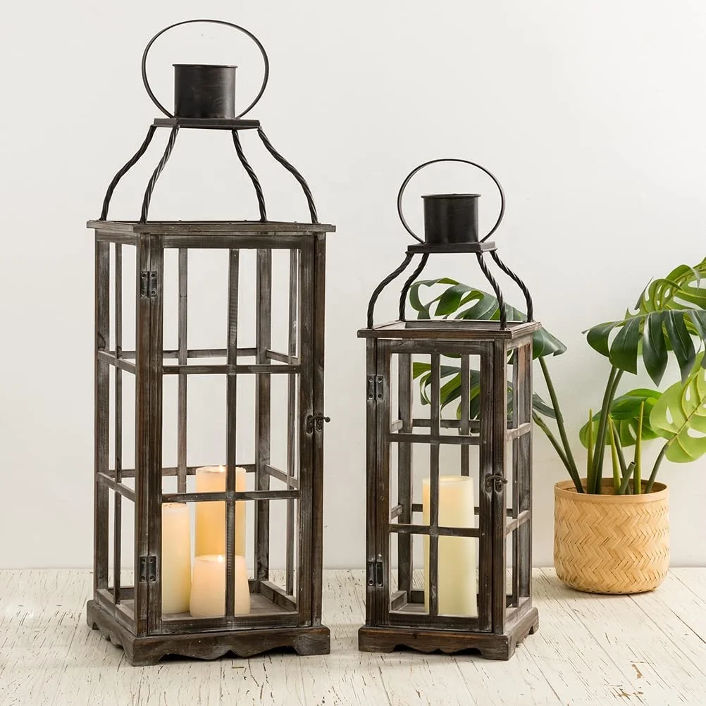 2022 wholesale modern lanterns  wedding decorative metal lanterns garden led candle lantern