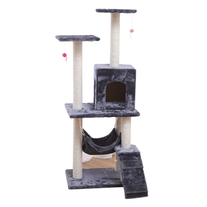 Factory Custom Cat Tree Luxury Cat Tower with Double Condos Spacious Perch Fully Wrapped Scratching Sisal Post Cat Tree House