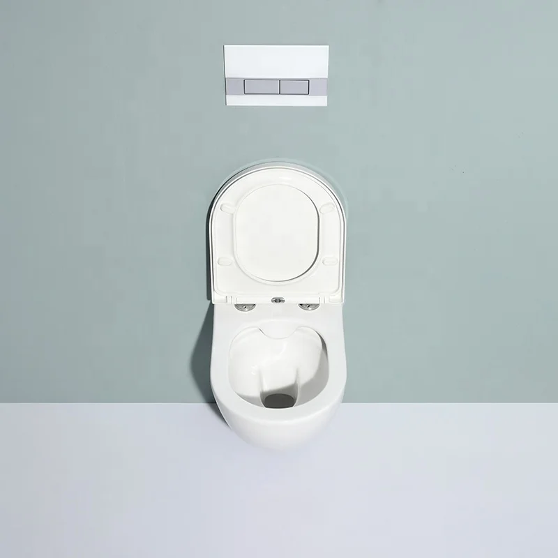 Настенный унитаз с двойным сливом, высококачественный стандартный керамический двухкомпонентный настенный унитаз, современный круглый скрытый резервуар для ванной комнаты, двойной слив