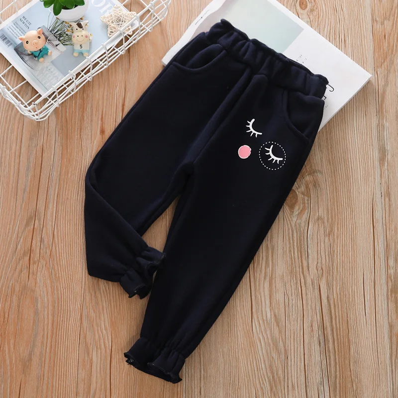 Bán Buôn Trẻ Em Dày Quần Mùa Đông In Cô Gái Nhung Mồ Hôi