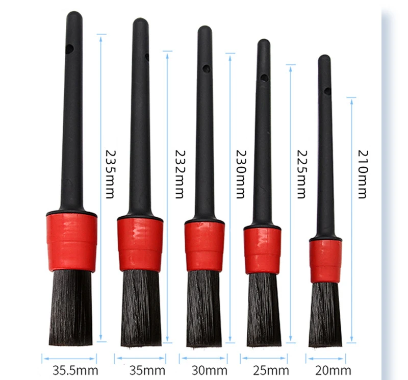 2021 Popular 5 in 1 Car Care Detail PP Hair / Bristles Air Outlet Brushes For Car Care Interior Protection Paper Card Blister