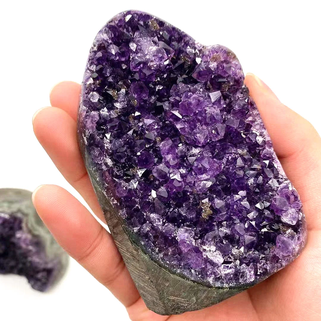 Natural Stone Mineral Specimen Uruguay Geode Purple Crystal Cluster Amethyst Cluster for Decorate