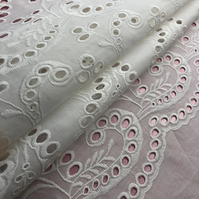 Хлопчатобумажная ткань с вышивкой с ушками для платьев, женская одежда, вуаль, ткань с вышивкой с рисунком, вязаный узел, OEM, доступна расческа