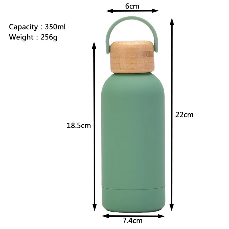 500ml  Skinny Tumbler  Doubl Wall Stainless Steel Portable Large Capacity Thermal Water Bottle  with Bamboo Lid