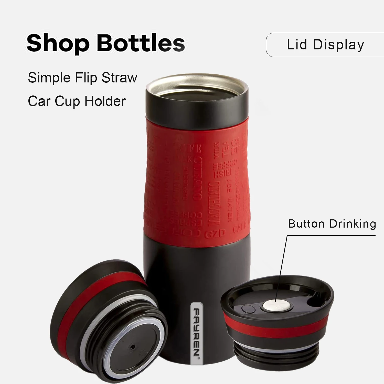 New Eco-Friendly 380ml Tumbler with Handle and Straw Lid Insulated Stainless Steel Custom Logo Travel Car Tumbler with Straw
