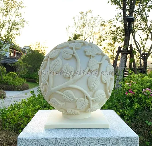 Guangzhou Nanchi Factory Good Quality Hand Carving Garden Sculptures Modern Abstract Art Hollow Artificial Stone Statue Lights