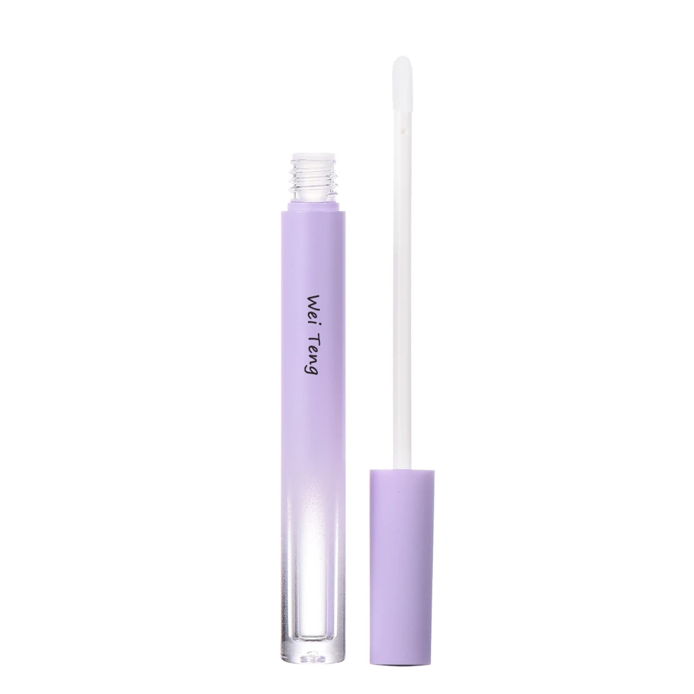 Weiteng lip cosmetic containers matt purple lipgloss tubes custom logo