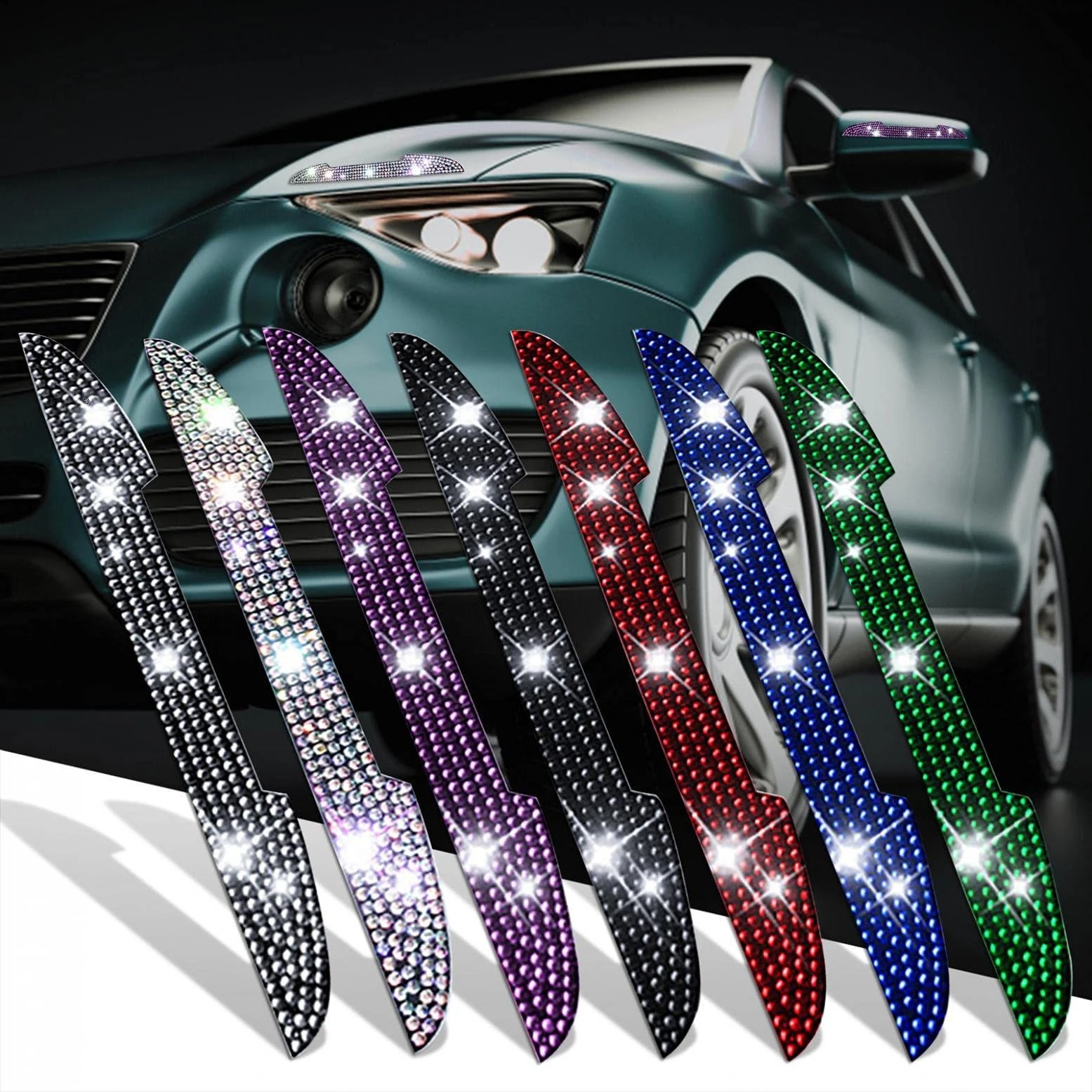 Индивидуальные сверкающие хрустальные автомобильные наклейки на автомобиль декоративные со стразами для рекламных подарков