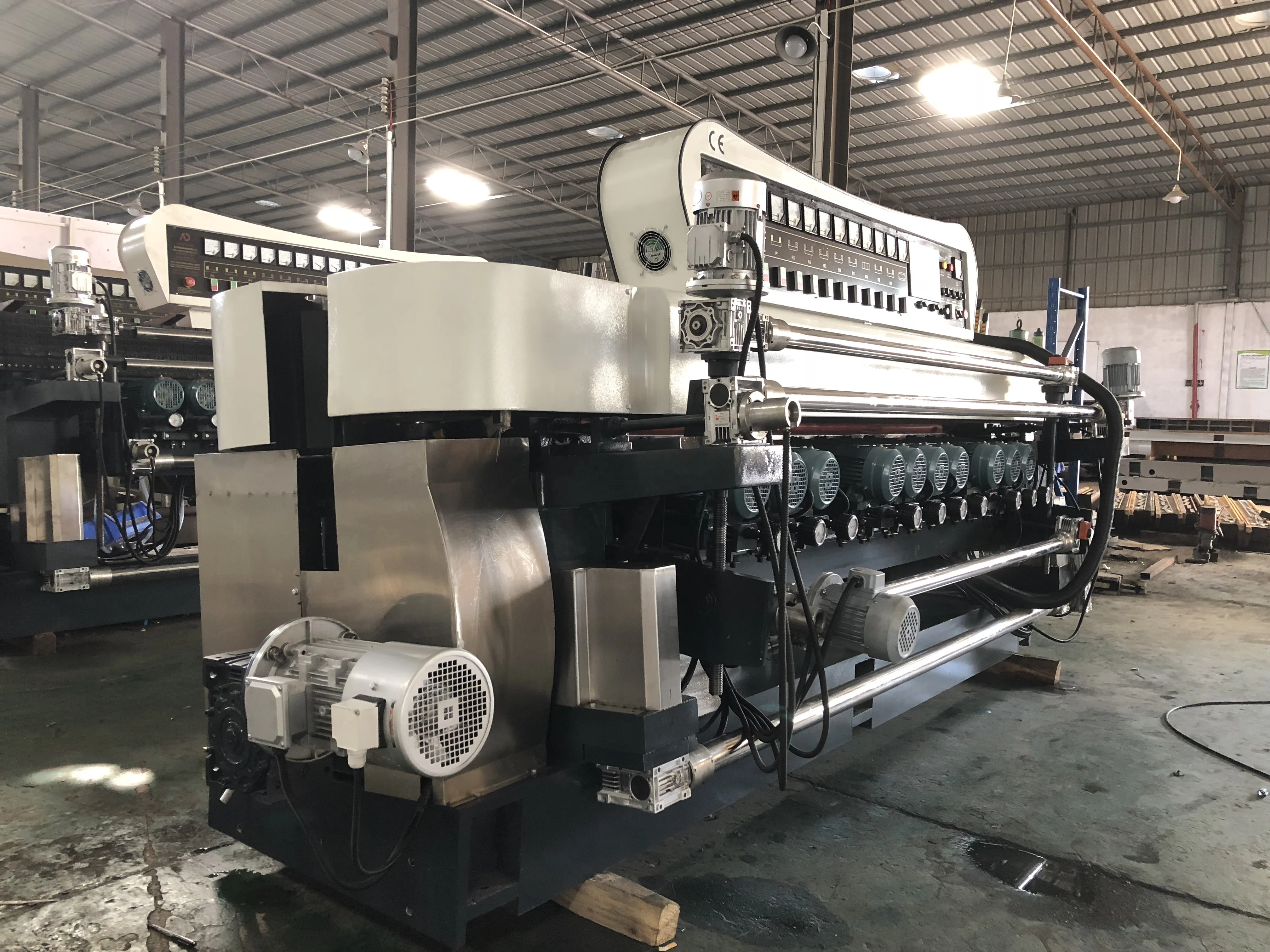 
11 motors Lifting system glass mirror beveling edge grinding machine price 