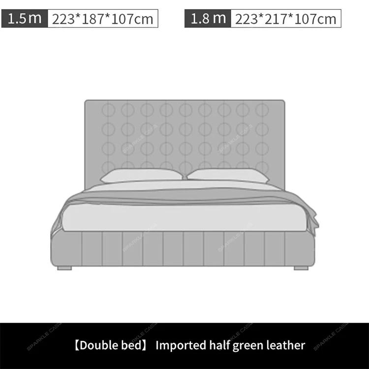 OEM Bedroom Furniture Soft Beds Full/Queen Size Wooden Frame Customized Leathered Fabric Soft Bed