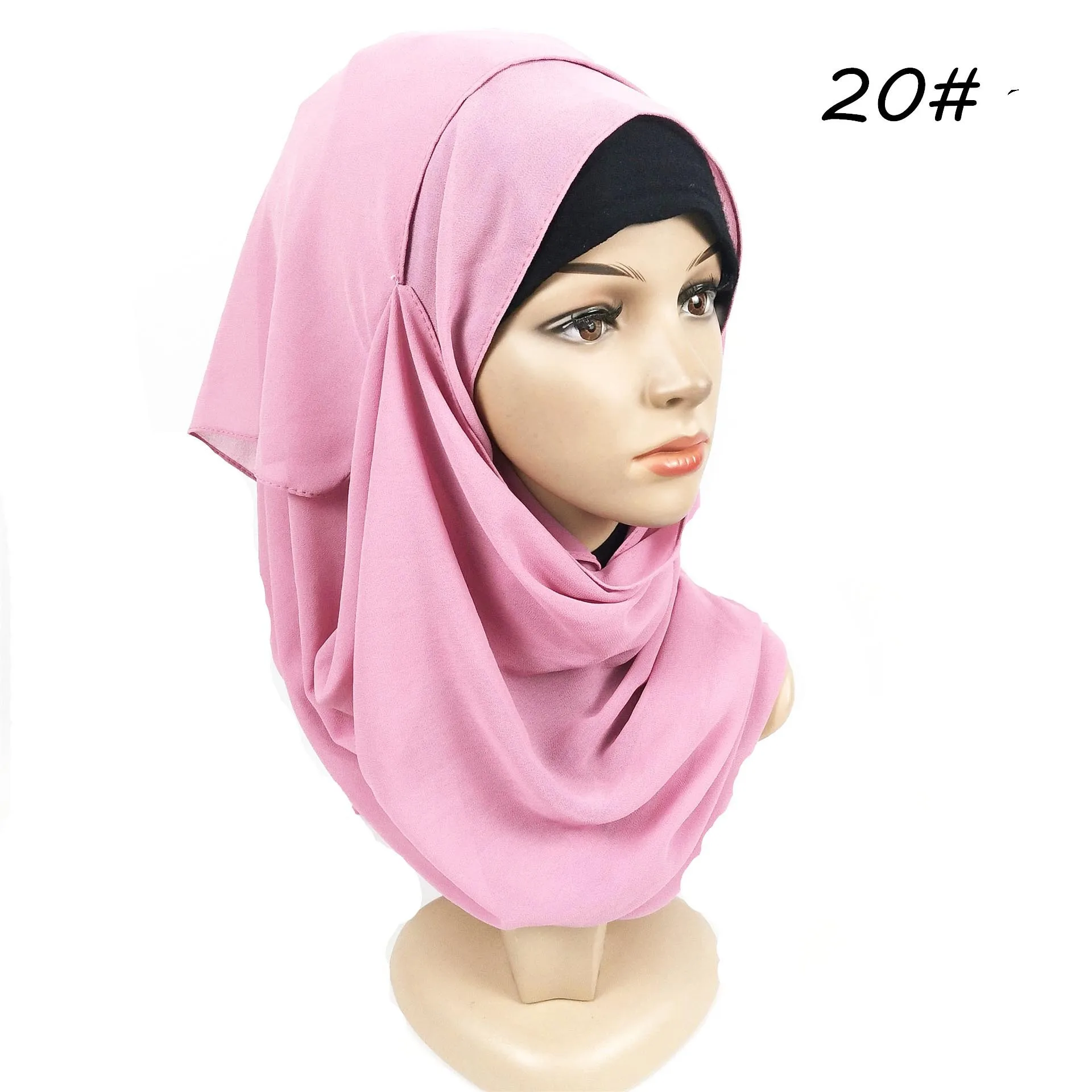 SC-164 Factory Price 23Colors Accessories Thin Diamond Chiffon Hijab Caps Underscarf Fashion Long Women Muslim Scarf Women Hijab