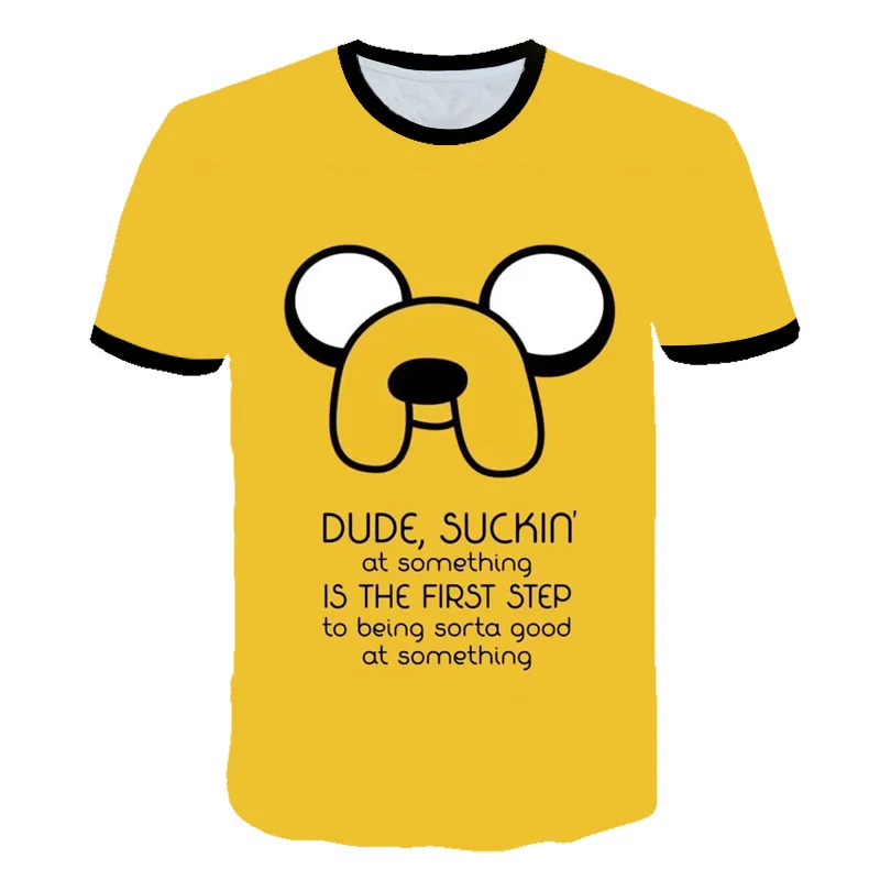 Summer new animation Adventure Time T-Shirt Finn and Jake tshirt man The dog face funny Cartoon 3d print Unisex t shirt men
