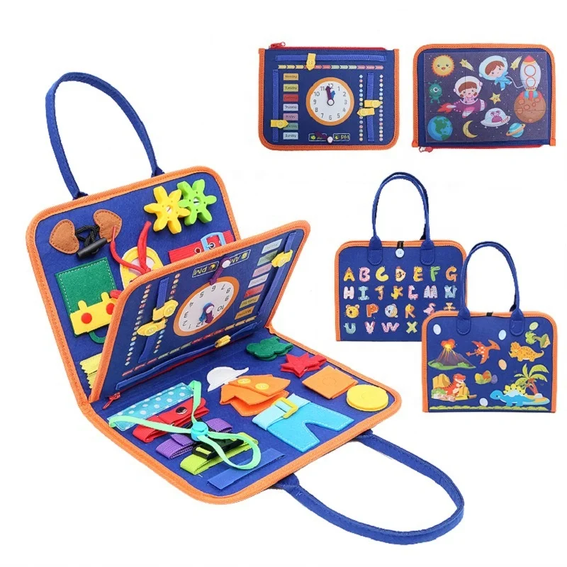 New Toddlers Busy Board   Sensory felt learning Board Montessori Toys