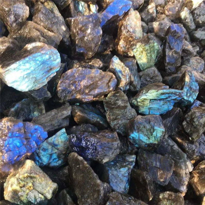 Wholesale high quality Natural Rainbow Raw Rough Labradorite Stone Quartz Crystal Mineral Specimen