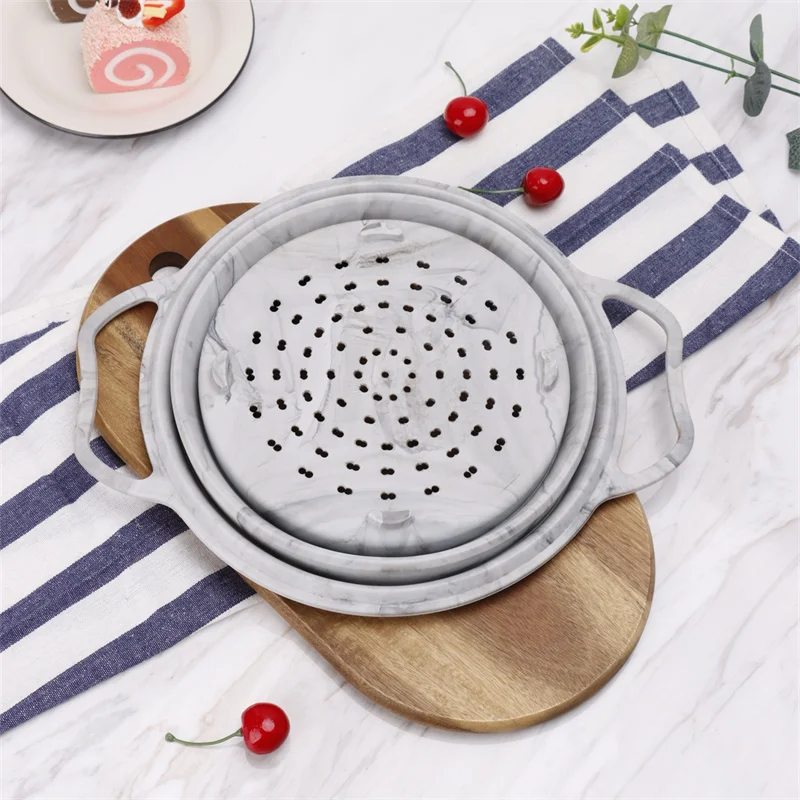 Folding Colander Silicone Fruit Vegetable Silicon Drain Basket Strainer Drain Basket