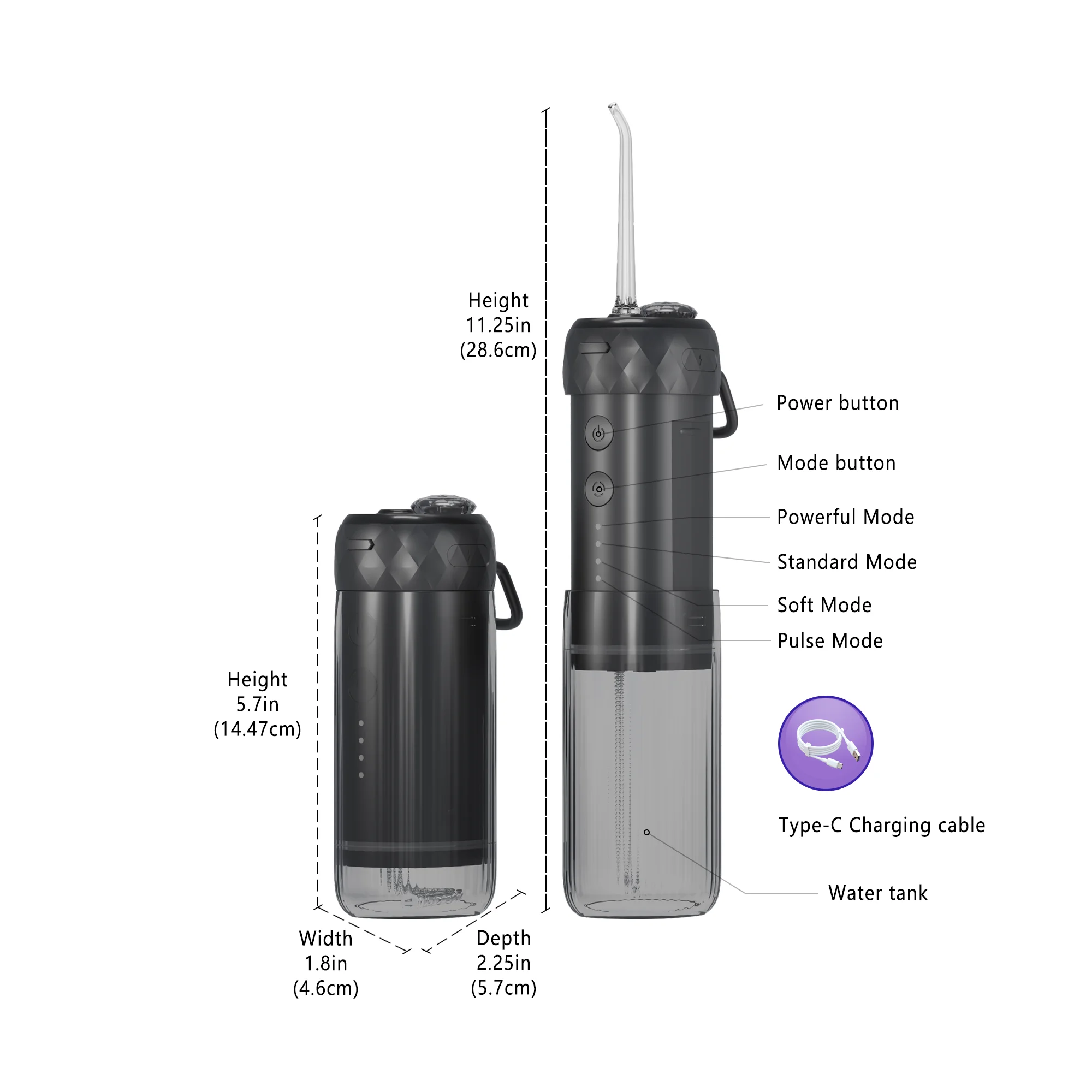 Electric Cordless Dental Water Floss 200ml Portable IPX7 Waterproof Family Travel RV Hotel Available.