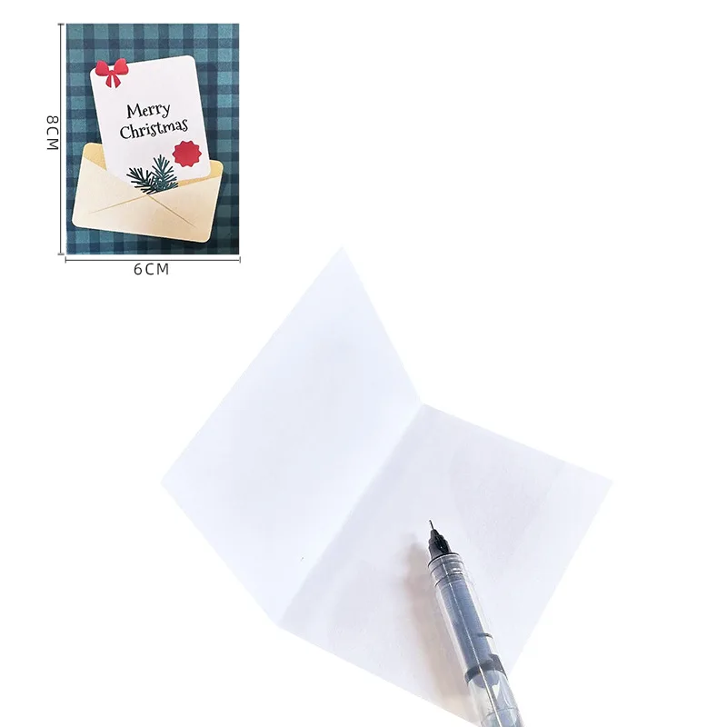 Wholesale New Design mini folding card for Christmas Greeting Gift Cards Christmas paper Gift Card for gift message leaving