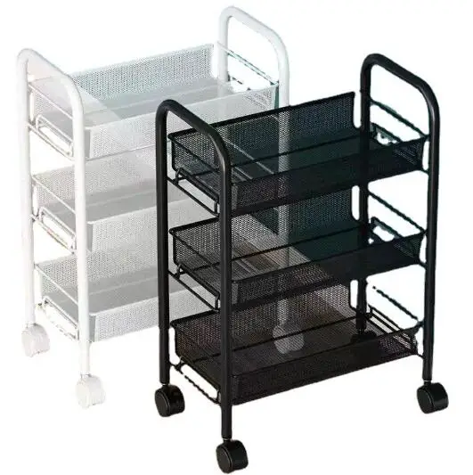 Kitchen Shelves Floor Multi-layer New Seasoning Home Fruits and Vegetable Shelves Storage Rack Snack Trolley Baskets