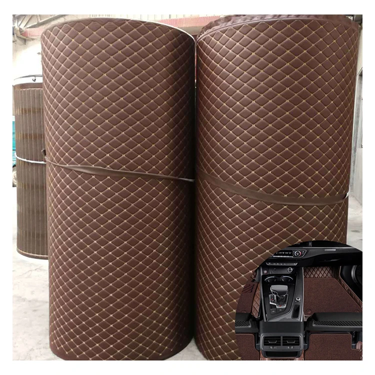 Wholesale 1.3mm Odorless Flame Retardant PU PVC Sponge Leather For Car Mats With Foam