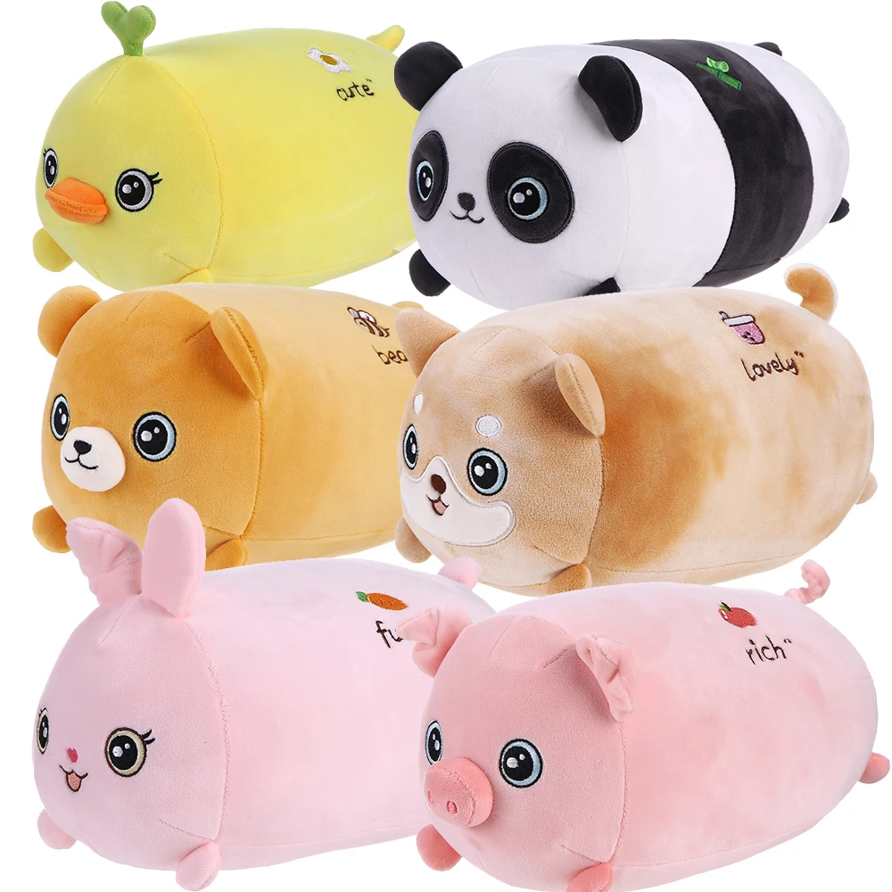 Cartoon Stuffed Animal Shape Soft Plush Pillow Toys Kids OEM Design Panda Bear Animal Squish Pillow