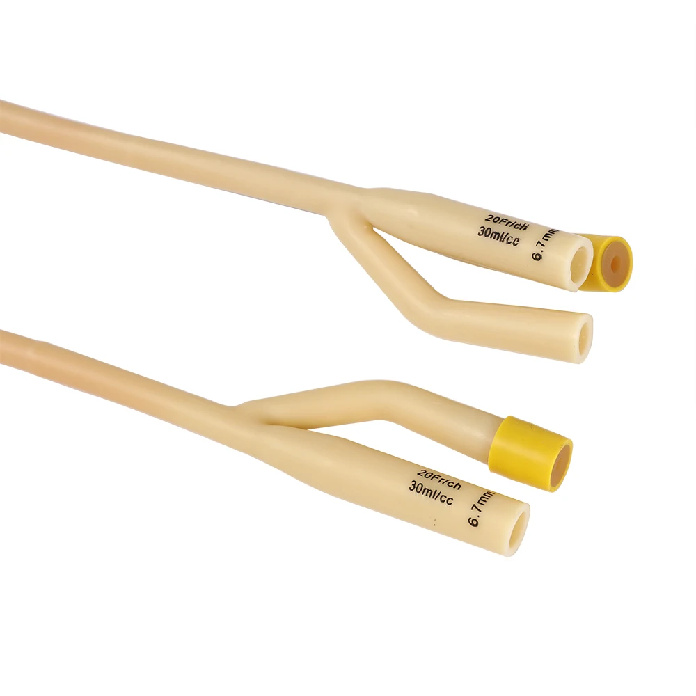 Durable Three-Way Latex Foley Catheter with Advanced Silicone Coating for Optimal Healthcare Performance