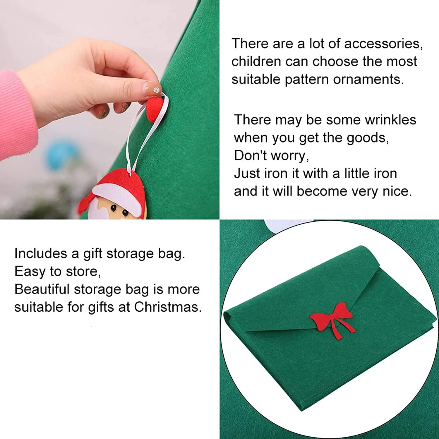 Christmas Decor Supplier Kids DIY Felt Christmas Tree Decoration for Home New Year Gifts Decor Ornaments Santa Claus Xmas Tree