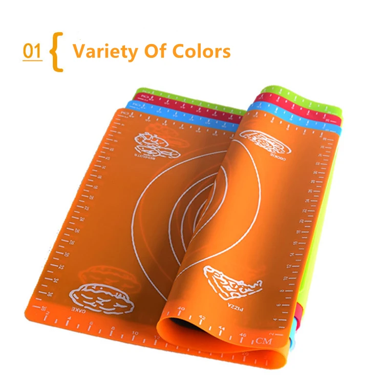 kitchen silicone mats Custom non stick soft bbq pastry oven kneading rolling dough baking sheet silicone baking mat for cooking