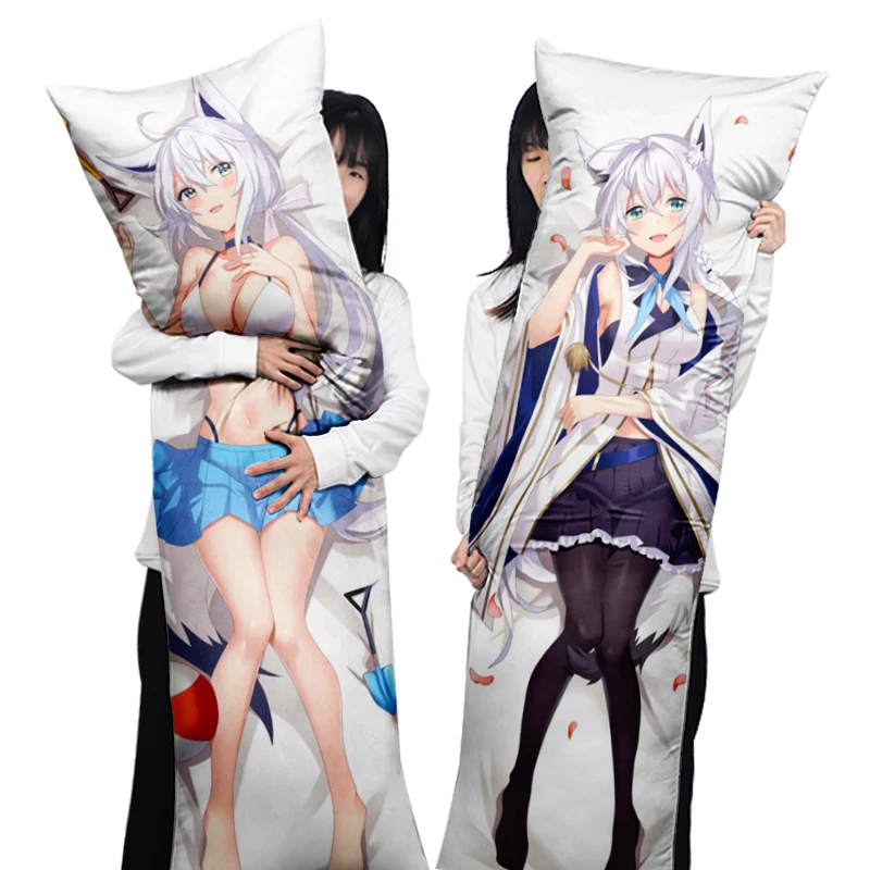 Подушка для тела dakimakura Vtuber Hololive Shirakami Fubuki waifu длинная подушка аниме Rechthoek Kussensloop