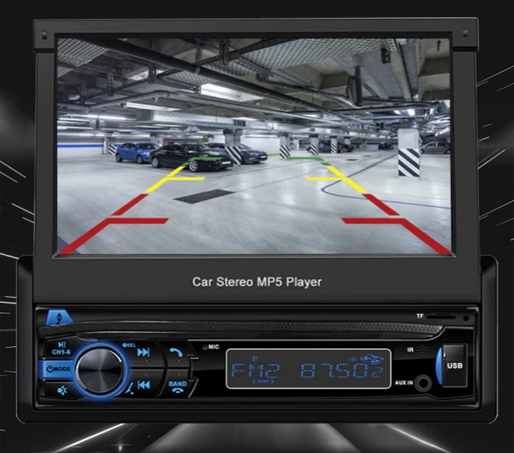 2024 Fashion products android auto retractable 7 inch car monitor lcd stereodvd player portable mp5 player for car