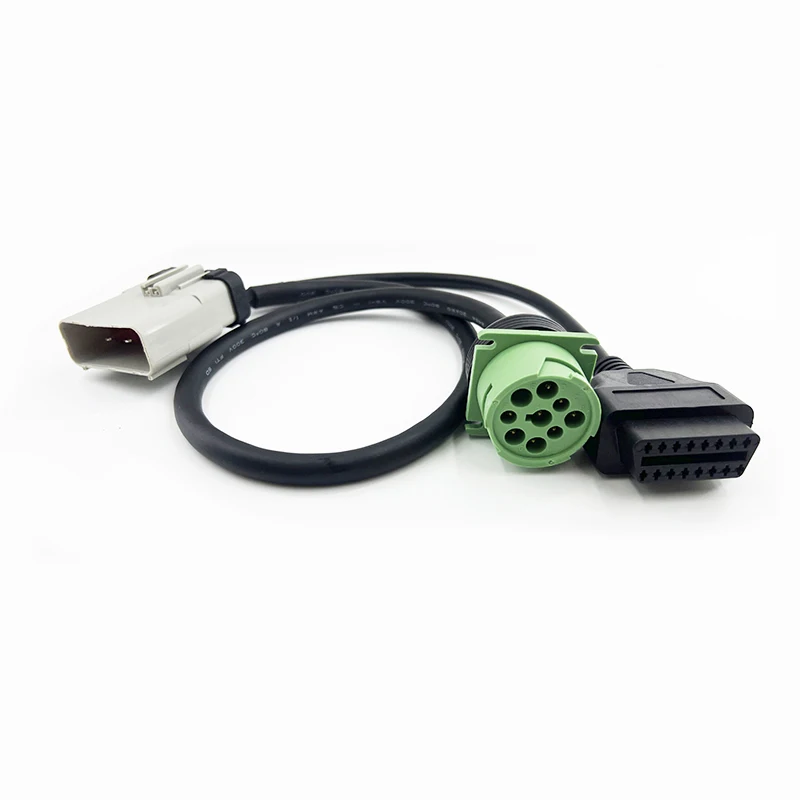 Wholesale Custom RP-1226 RP1226 14 Way Male to Green Type 2 J1939 9pin Female to 16pin OBD2 ELD Splitter Y Cable For Trucks