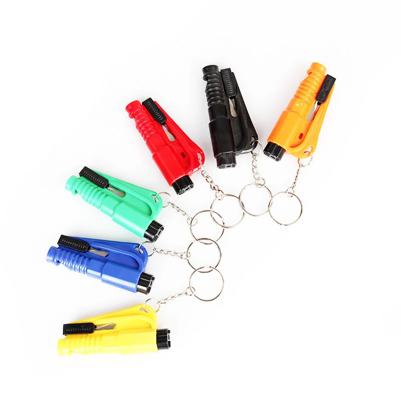 Car Safety Hammer Auto Emergency Glass Window Breaker Glass Window Breaker Keychain Seat Belt Cutter Keyring Life-Saving Tool