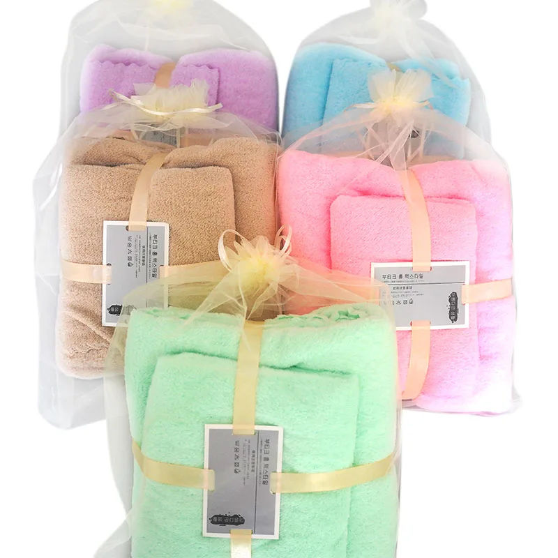 Factory Wholesale High Quality Coral Velvet Bath Towel Gift Soft Absorbent Face Towel Bath Towel Combination Set