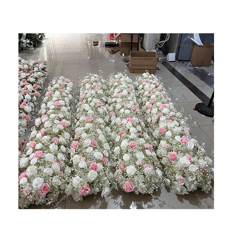 decorative flower wreath and plant flower for decoration wedding artificial floral garland walkway table centerpiece