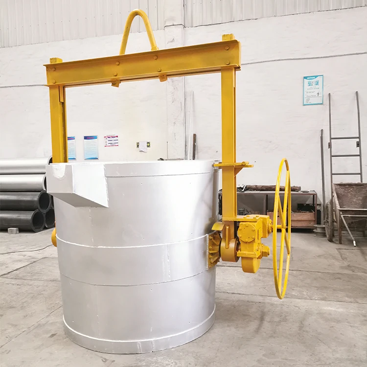 forklift and crane lift cast ladle liquid aluminum casting ladle
