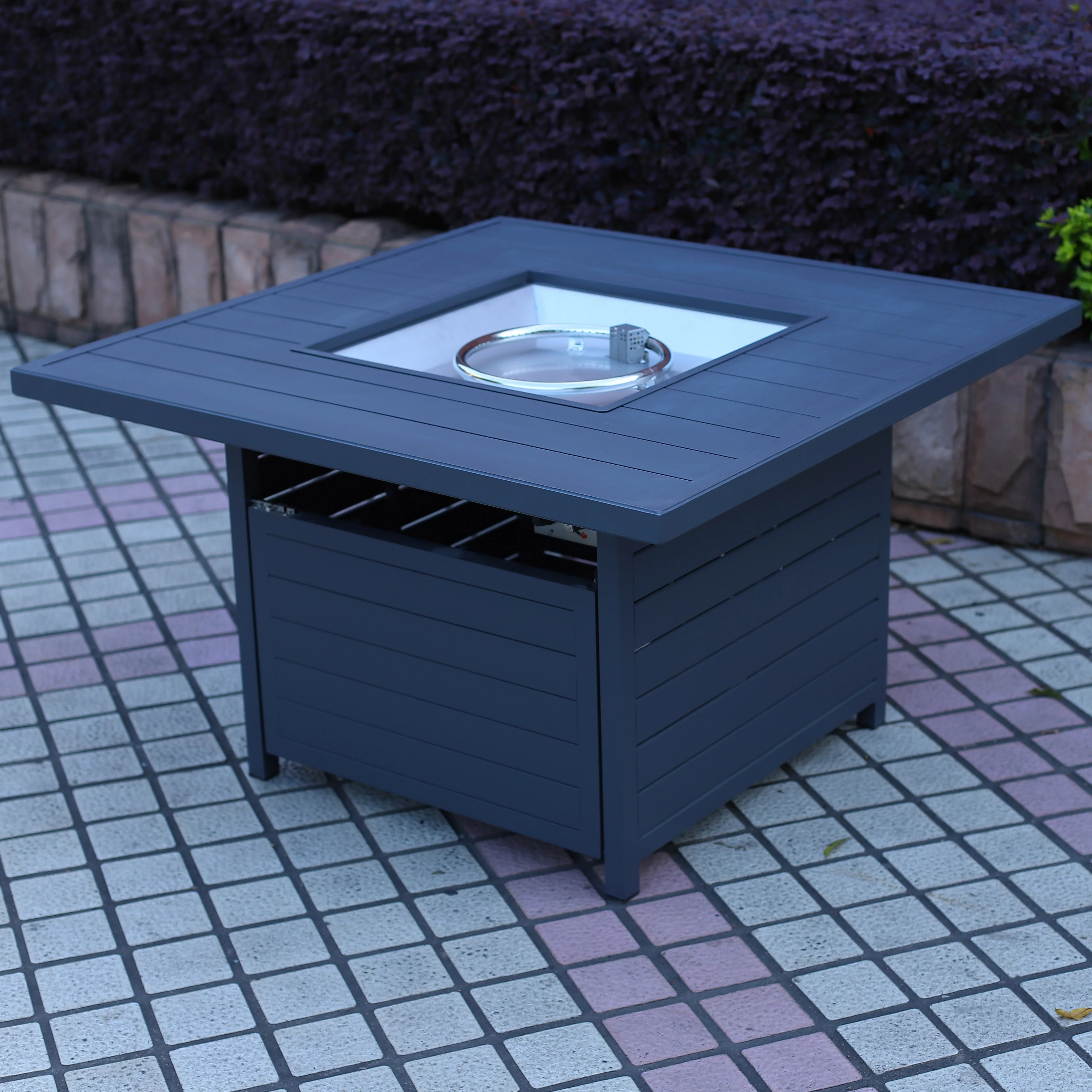 garden aluminum fireplace backyard tabletop fire pit burner with glass beads patio fire pits garden outdoor furniture