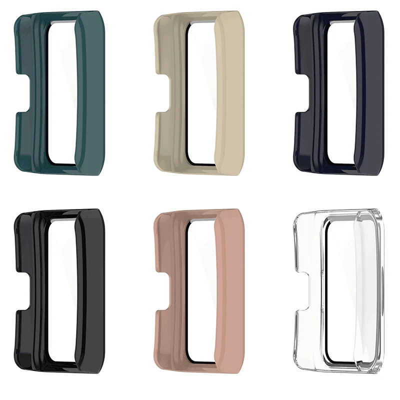QIMAN Screen Protector Cover For Huawei Band 7 6 Watch Fit Mini Honor Band6 Band7 Full Protective PC Glass Watch Protective Case