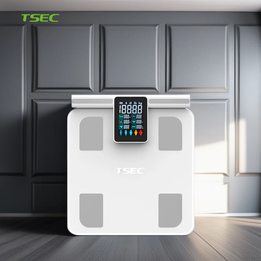 8 Electrodes Body Mass Index Smart Scale  Body Fat Bioimpedance Scale With Body Report