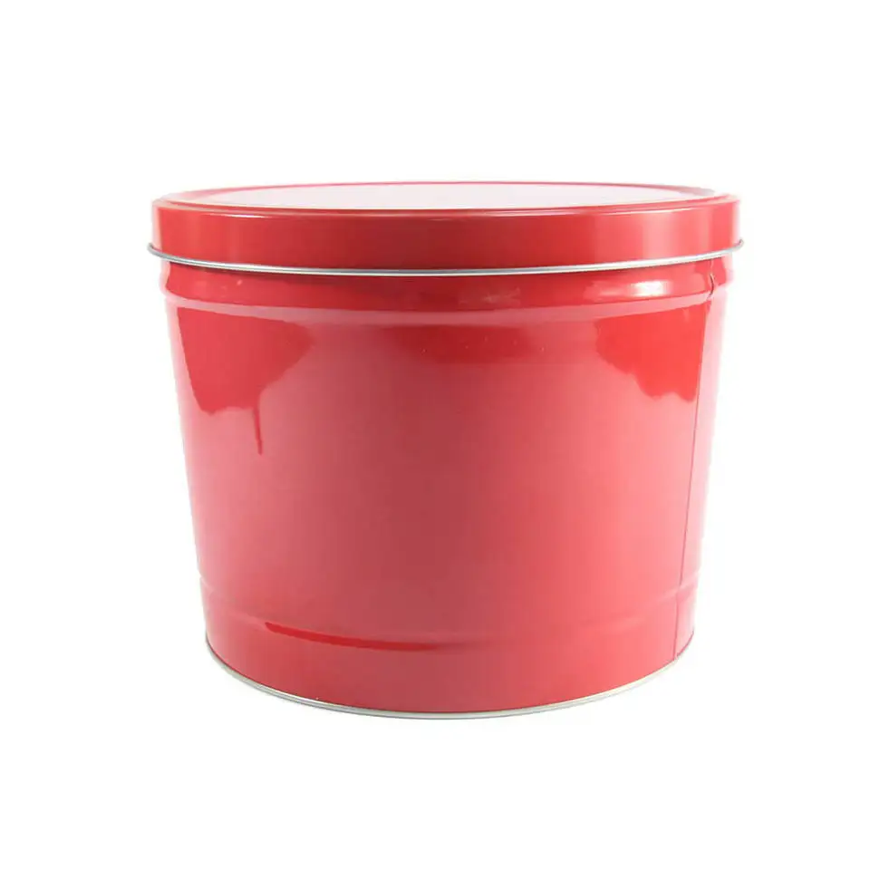 Silver Metal Tin Box Lids - Large Containers Buckets With Lid Popcorn Reusable Cartoon Popcorn Buckets