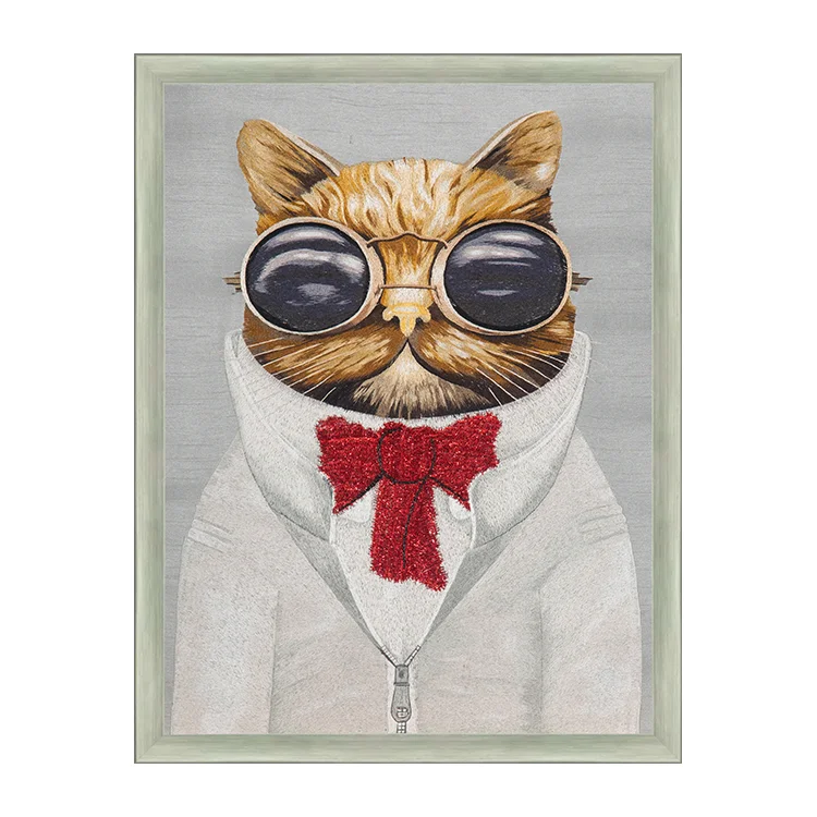 Guanpai embroidery children cartoon animal portrait series decorative hanging paintings