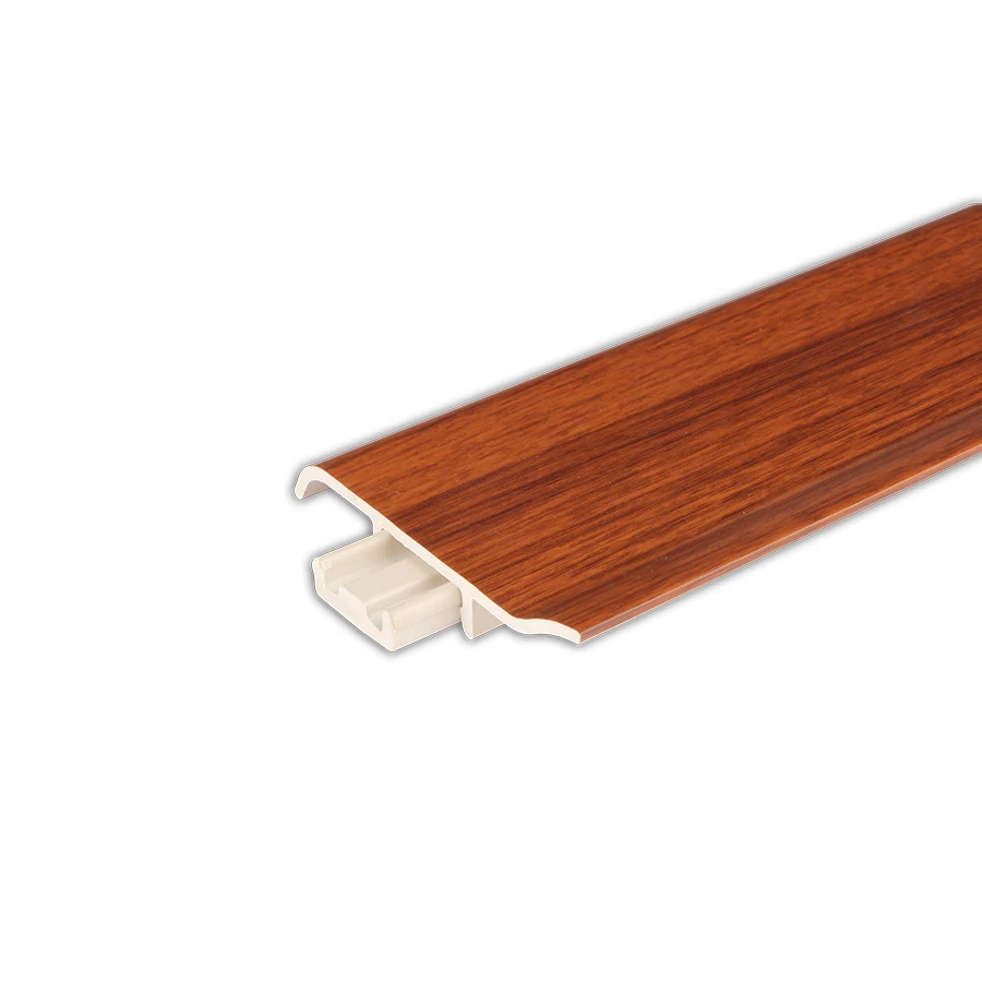 Laminate Flooring Standard 2.4 Meters Waterproof Walnut Color PVC Skirting Line