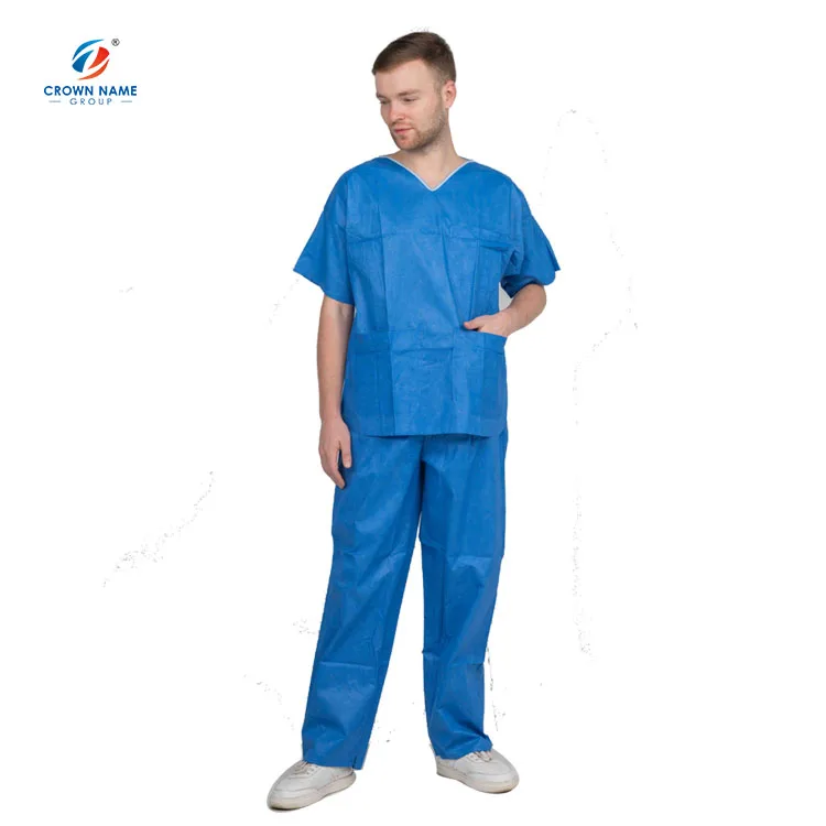 Cheap price non woven disposable clean room scrub suit
