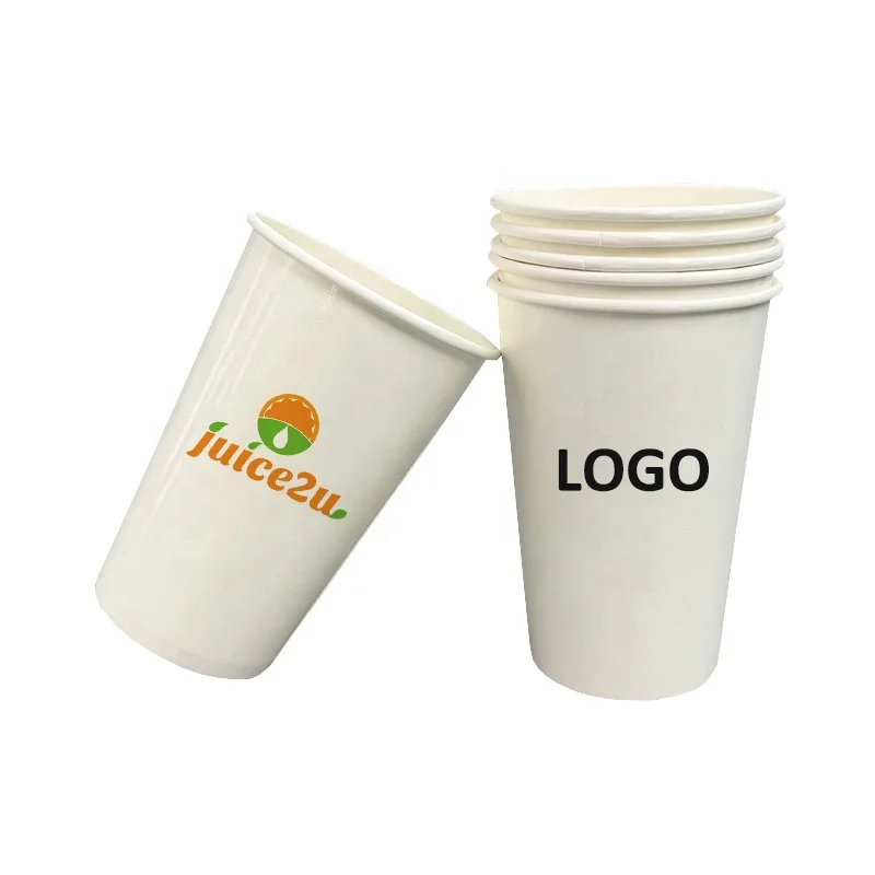 Disposable customized Recyclable double coated cold drink Smoothie Soda juice Pepsi Cola single wall paper coffee Cups wholesale