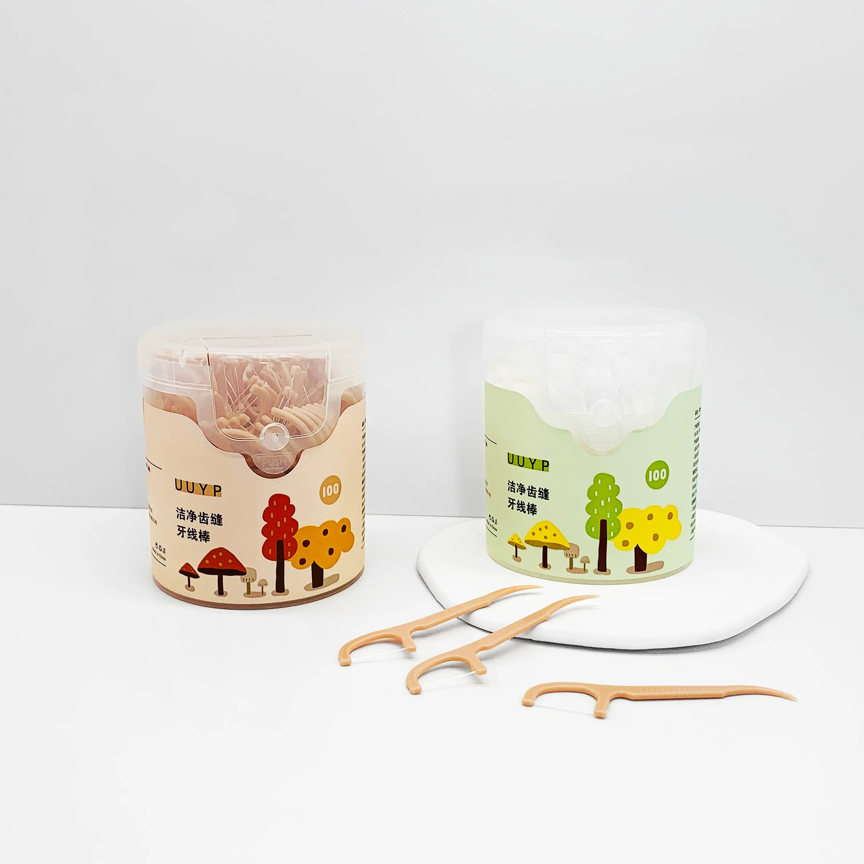 hot selling Disposable Tooth Shaped Water Clean Advanced Floss Sticks Eco Dental Floss Picker